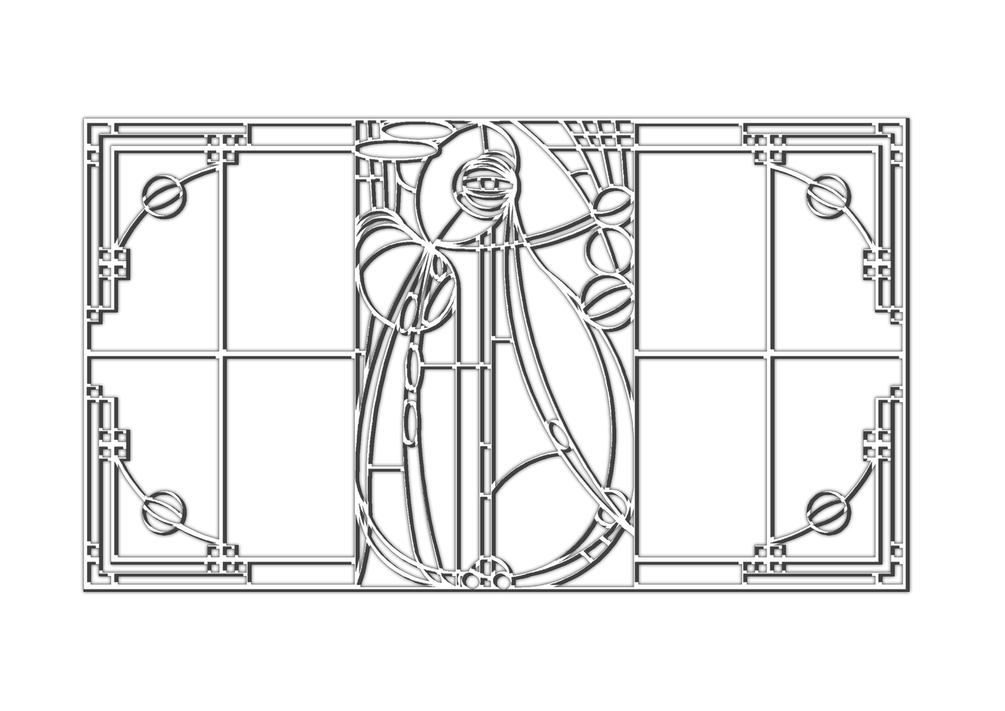 Pretty Panels - Mackintosh Inspired No. 035